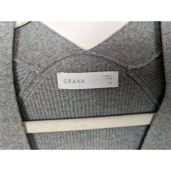 Grana M Open Front Ribbed Knit Cotton Merino Wool Cardigan Sweater Quiet Luxury - Picture 9 of 10